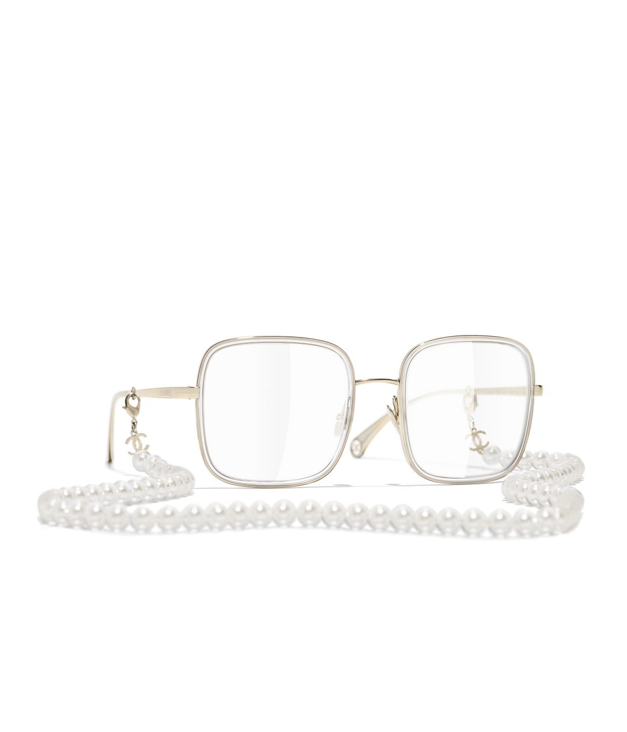 Optical Square Eyeglasses acetate  glass pearls  Fashion  CHANEL